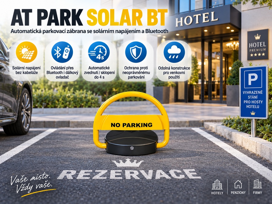 AT PARK SOLAR BT parkovací zábrana - automatická se solárním napájením a Bluetooth